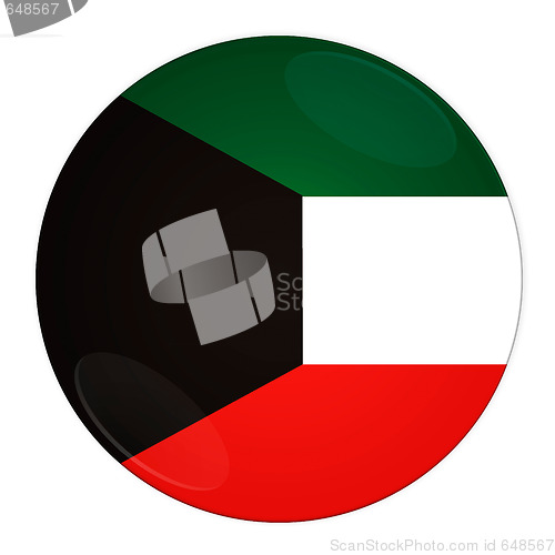Image of Kuwait button with flag