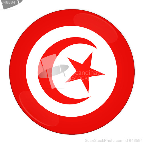 Image of Tunisia button with flag