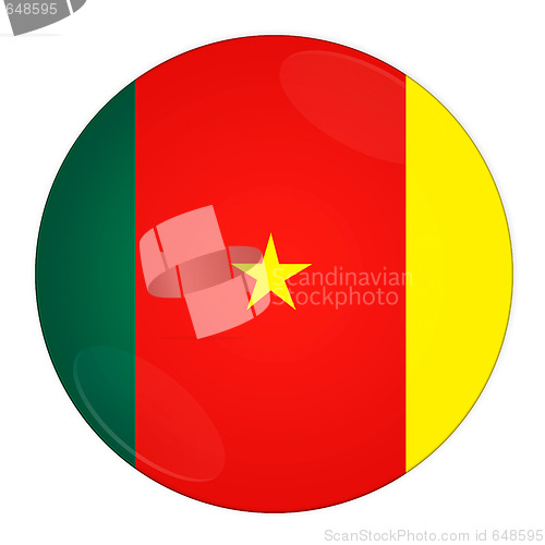 Image of Cameroon button with flag