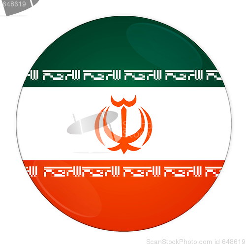 Image of Iran button with flag