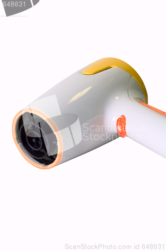 Image of Stylish yellow and orange hairdryer