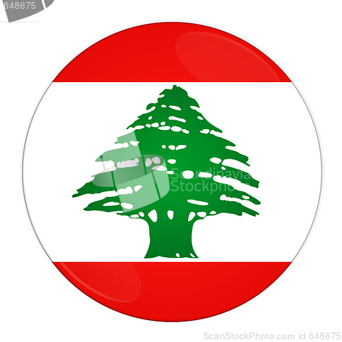 Image of Lebanon button with flag