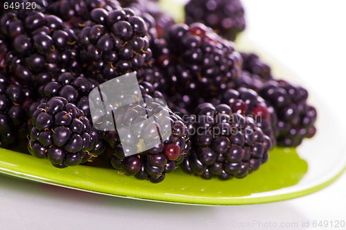 Image of Blackberry on green plate