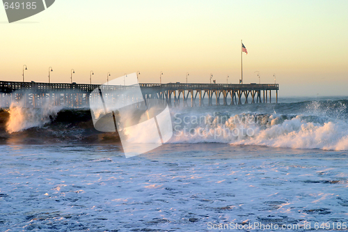 Image of Ocean Wave Storm Pier