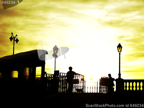 Image of Cable car at sunset