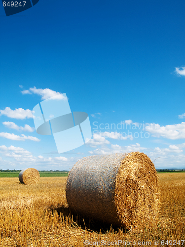 Image of Countryside landscape with bales of hay