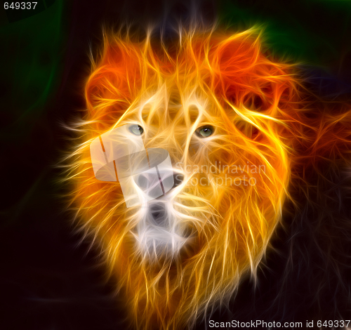 Image of Lion in flames