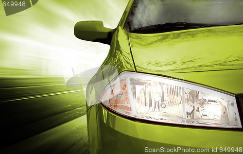 Image of Green Sport Car - Front side