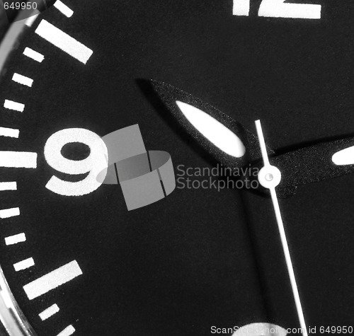 Image of Black and white clock.