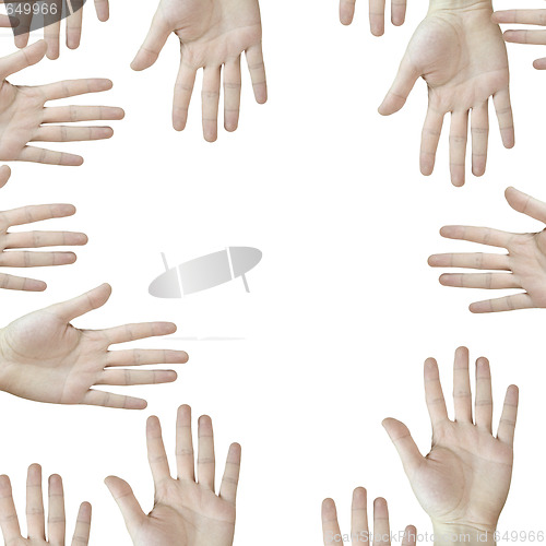 Image of Hands on white.