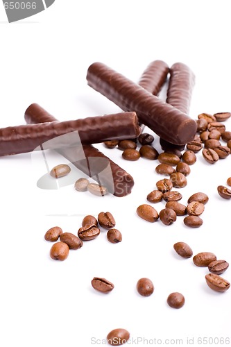 Image of chocolate bars and coffee beans