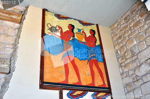 Image of Ancient ruins and frescos at the Knossos Palace in Crete