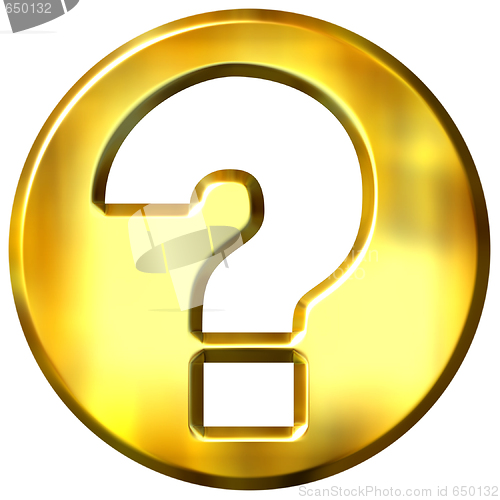 Image of 3D Golden Question Sign