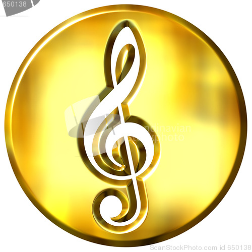 Image of 3D Golden Framed Treble Clef