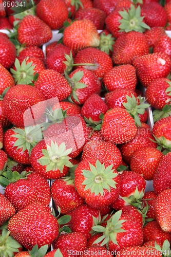 Image of Strawberries in Market stall