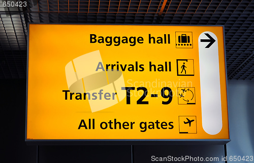 Image of Airport terminal sign