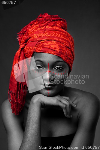 Image of Tribal African woman with headwrap