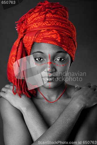 Image of Tribal African woman with headwrap