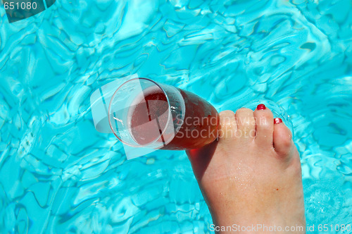 Image of Foot with champagne glass