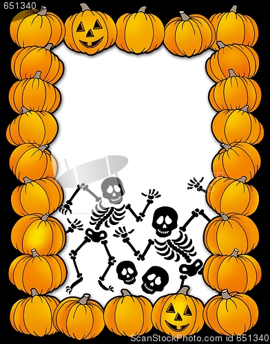 Image of Halloween frame with skeletons