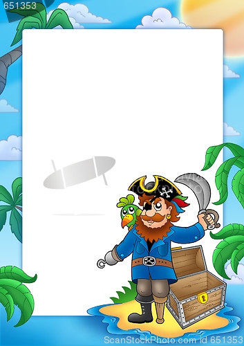 Image of Frame with pirate on beach