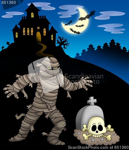 Image of Mummy with haunted mansion