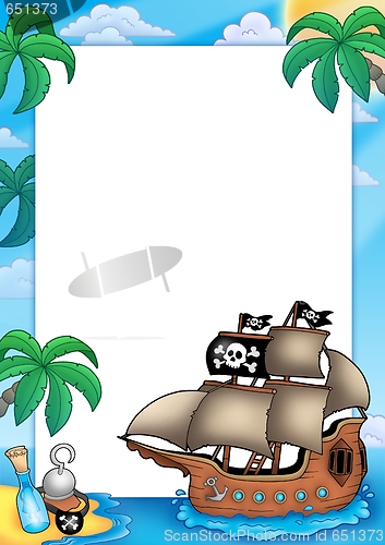 Image of Frame with pirate ship