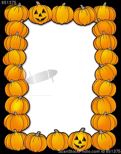 Image of Halloween frame with pumpkins