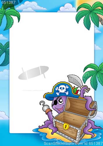 Image of Frame with pirate octopus