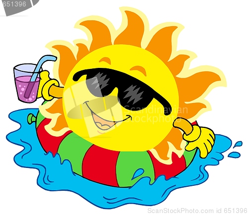 Image of Sun with drink in water