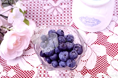 Image of Bowl of blueberries  