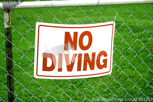 Image of No diving sign