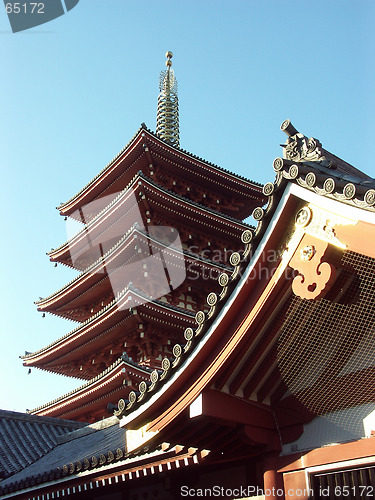 Image of Tower of Buddhist temple in Tokyo, Japan