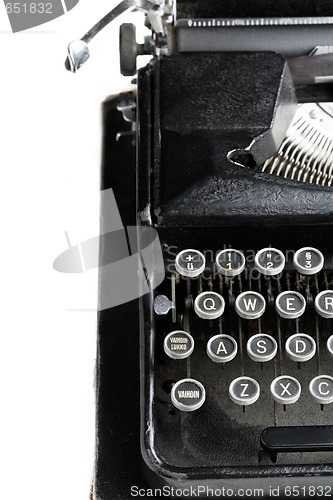 Image of Antique typewriter on white.