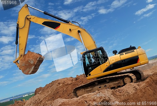 Image of Excavator in sandpit