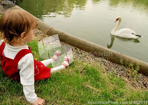 Image of Girl and a swan