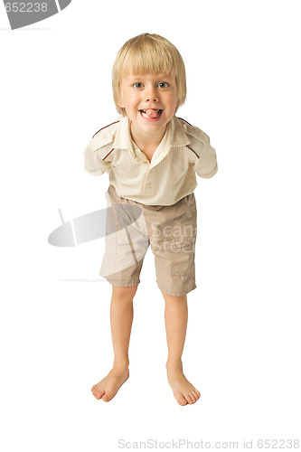 Image of Little boy sticking out his tongue