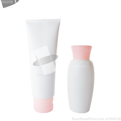 Image of Cream tube and bottle
