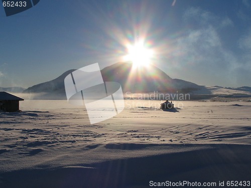 Image of Morning sun over Akka fjället