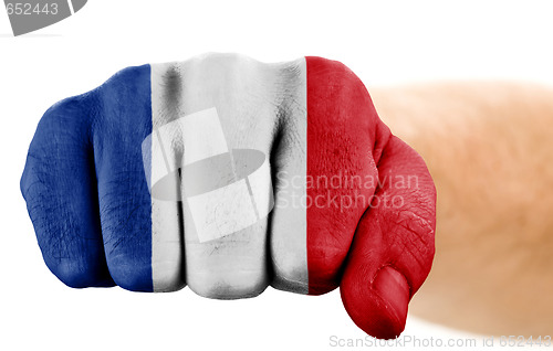 Image of fist with french flag