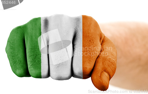 Image of fist with irish flag