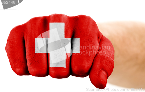 Image of fist with swiss flag