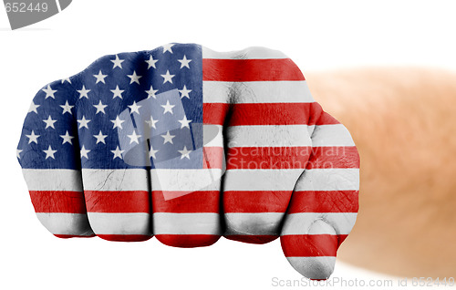 Image of fist with us flag