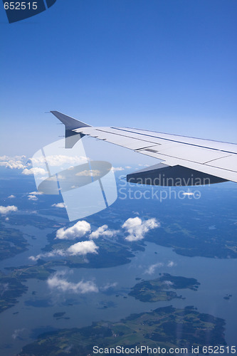 Image of A view of clouds from an airplane window