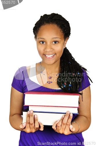 Image of Girl holding text books