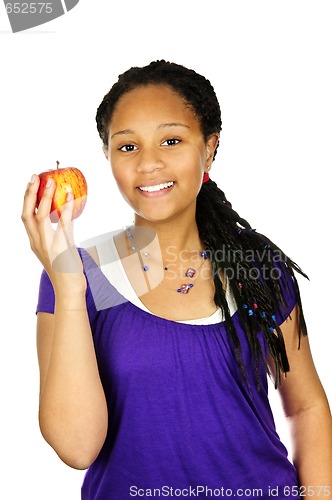 Image of Girl holding apple