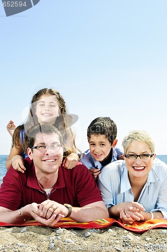 Image of Happy family at beach