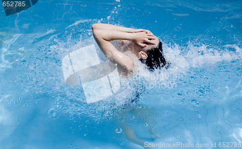 Image of Women moving in a pool