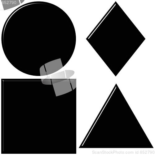 Image of 3d black shapes with reflection