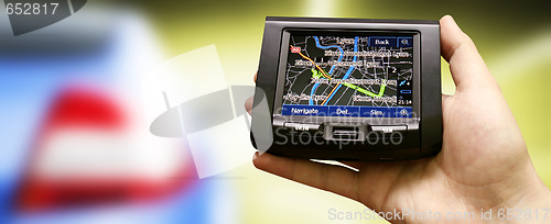 Image of Gps in a man hand.